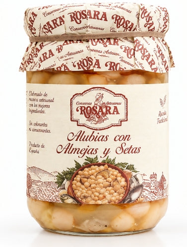 Alubias con almejas y setas